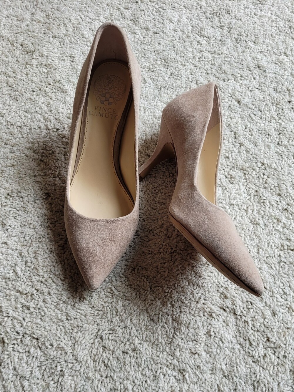 Vince Camuto Sand Colored Suede Pump - Picture 2 of 5